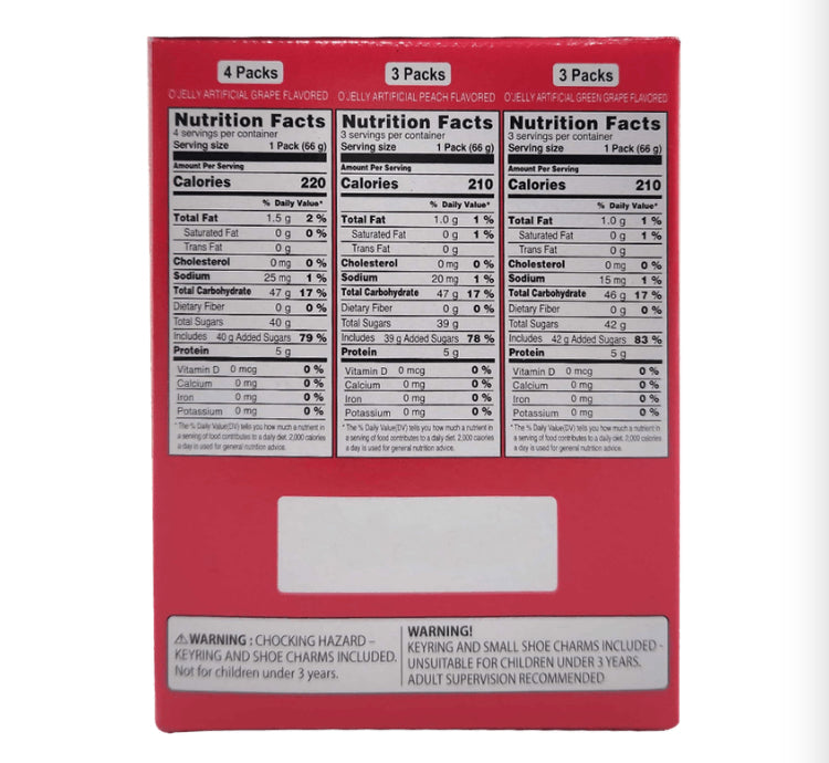 Orion O'Jelly Gummy Candy Gift Box, Peach & Grape, Flavor 66 g (pack of 10) w/ FREE GIFT (KOREA)