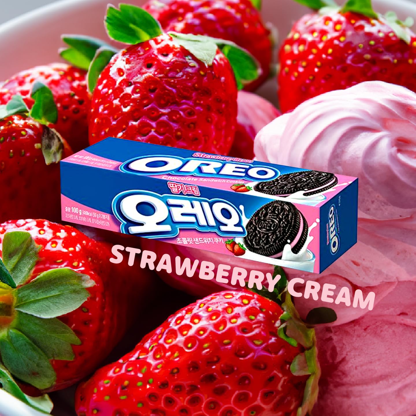 OREO STRAWBERRY CREME SANDWICH COOKIE 100g NABISCO (KOREA)
